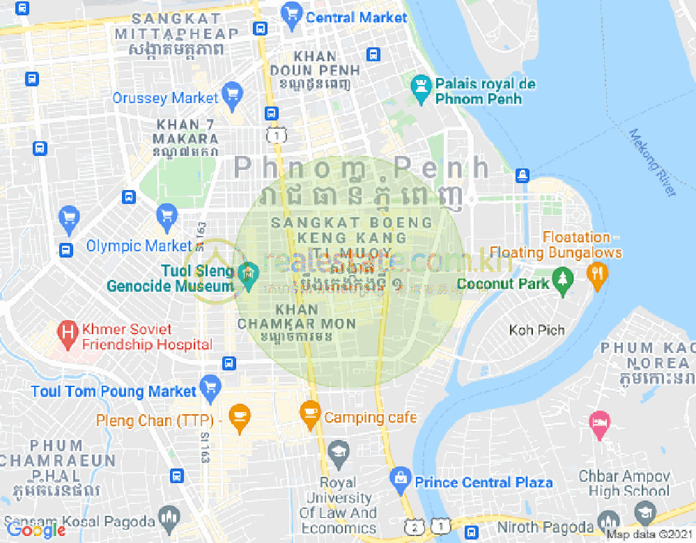 278, BKK 1, ボンケンコン, プノンペンの地図