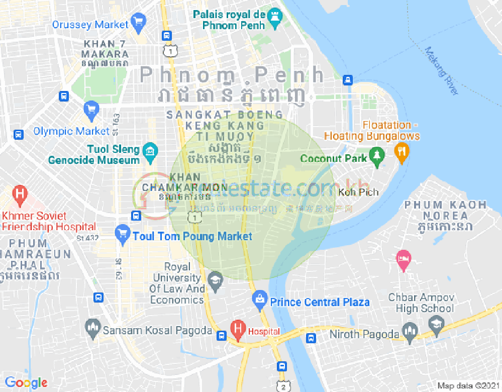 百色河分区, 占卡蒙, 金边地图