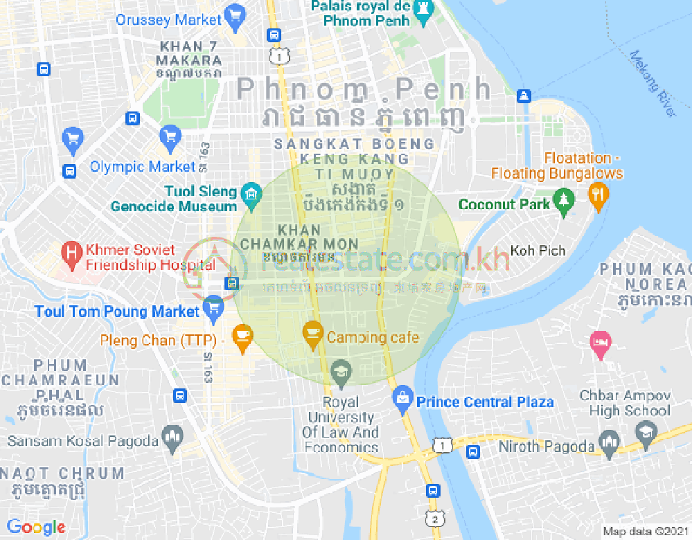 แผนที่ โตนเลบาสัก, จัมการมอน, พนมเปญ