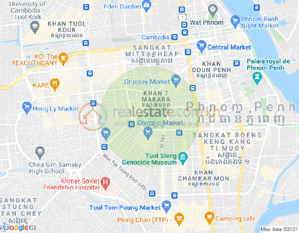 Map of Veal Vong, 7 Makara, Phnom Penh