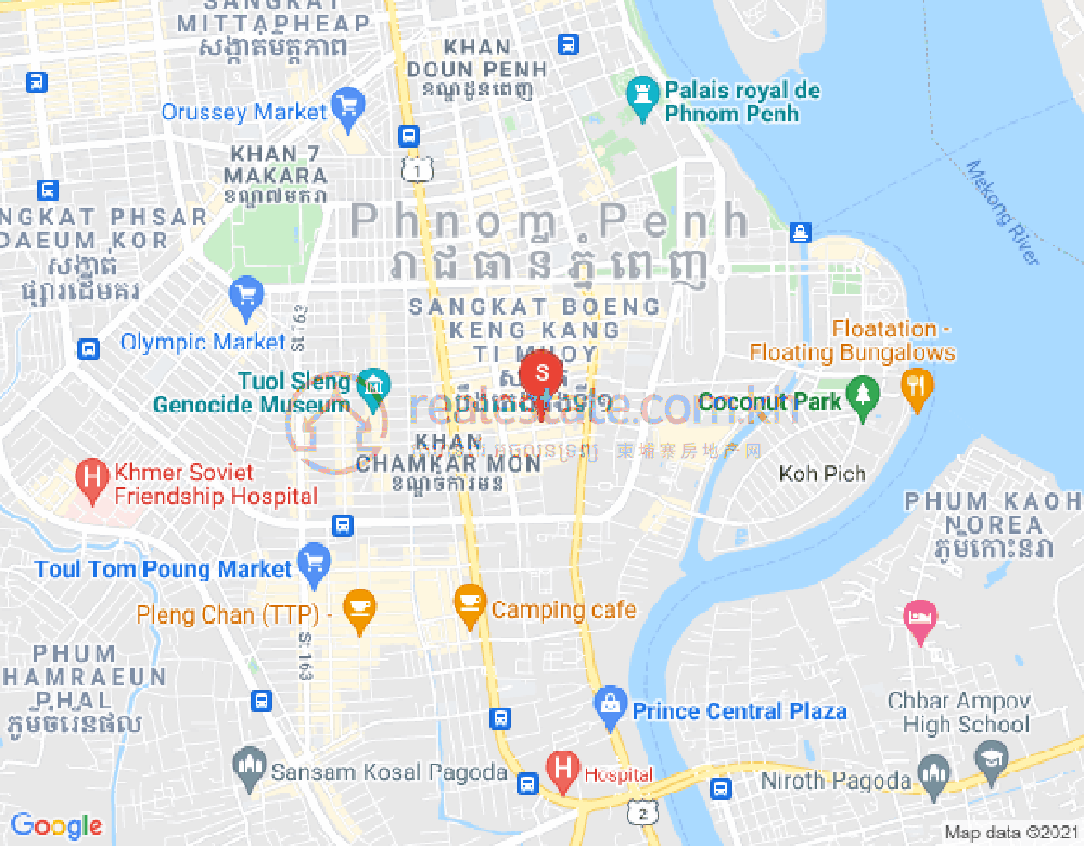 Carte de BKK 1, Boeng Keng Kang, Phnom Penh