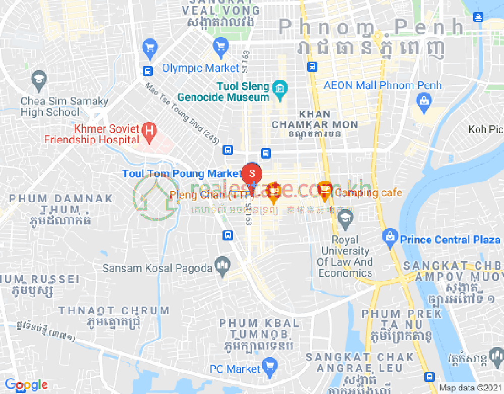 トゥールトンポン1, チャムカモン, プノンペンの地図