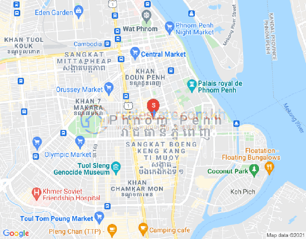 四臂湾分区, 隆边区, 金边地图