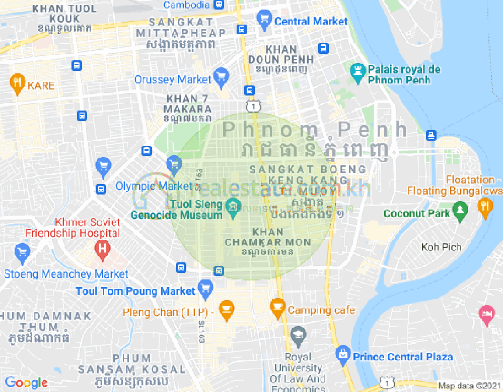 Mapa: BKK 2, Boeng Keng Kang, Phnom Penh