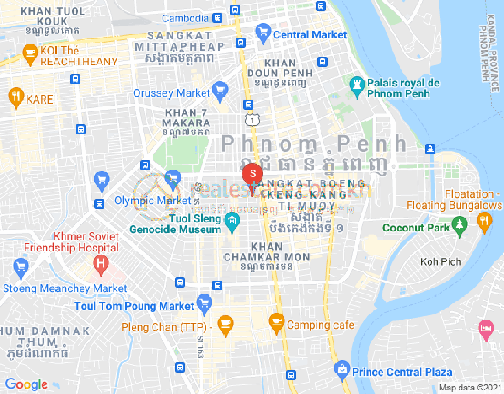 万景岗2分区（BKK2), 波哥堪, 金边地图