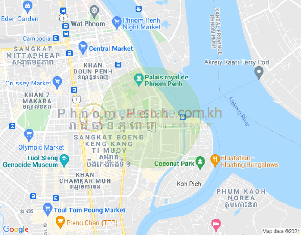 Mapa: Chakto Mukh, Daun Penh, Phnom Penh