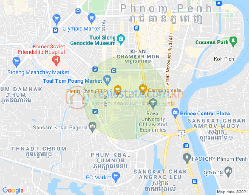 Карта Тул Том Пунг 1, Чамкармон, Пномпень