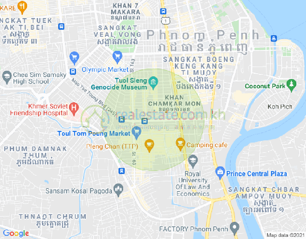 Mapa: BKK 3, Boeng Keng Kang, Phnom Penh