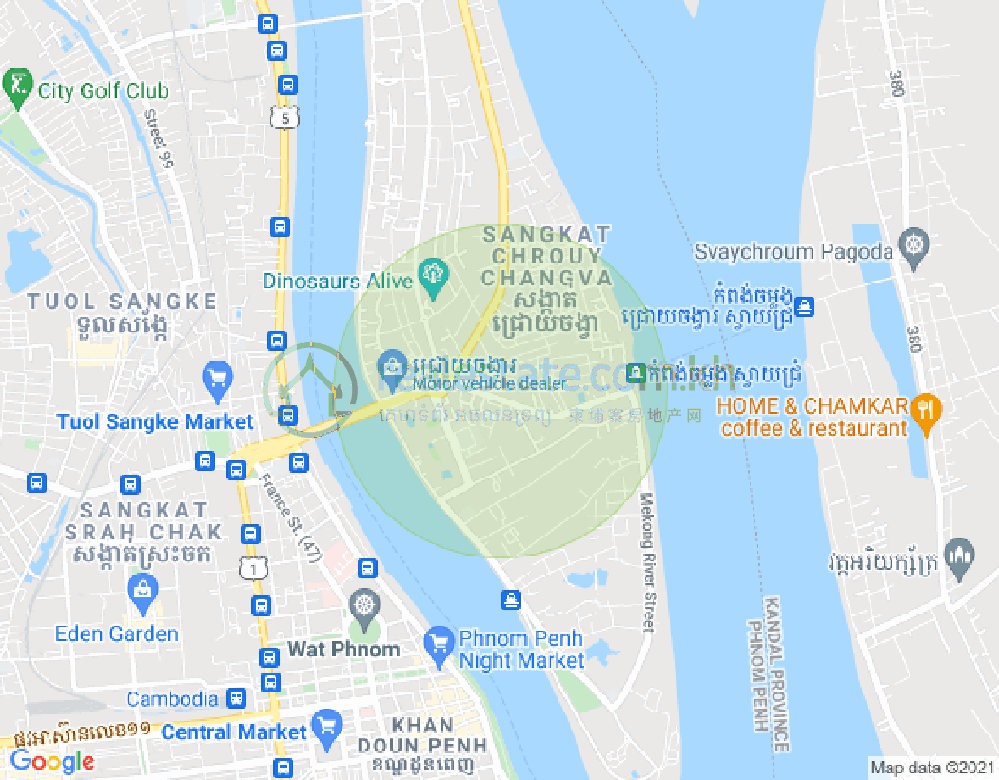 Map of Chroy Changvar, Phnom Penh