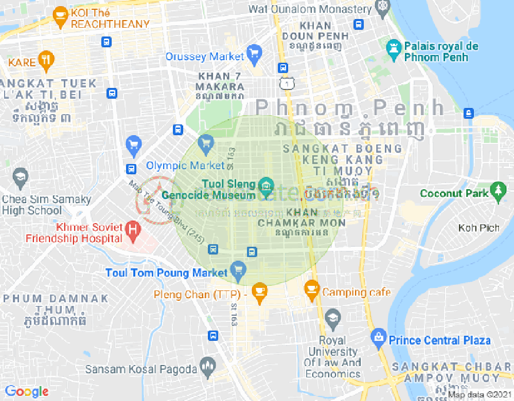 Mapa: BKK 2, Boeng Keng Kang, Phnom Penh