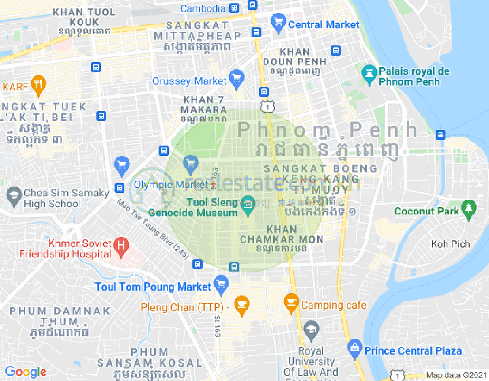 Mapa: BKK 2, Boeng Keng Kang, Phnom Penh