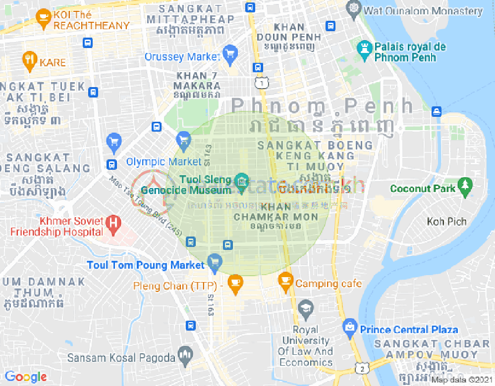 BKK 3, ボンケンコン, プノンペンの地図