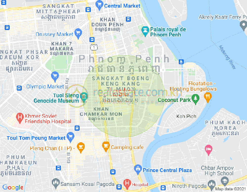 Map of BKK 1, Boeng Keng Kang, Phnom Penh