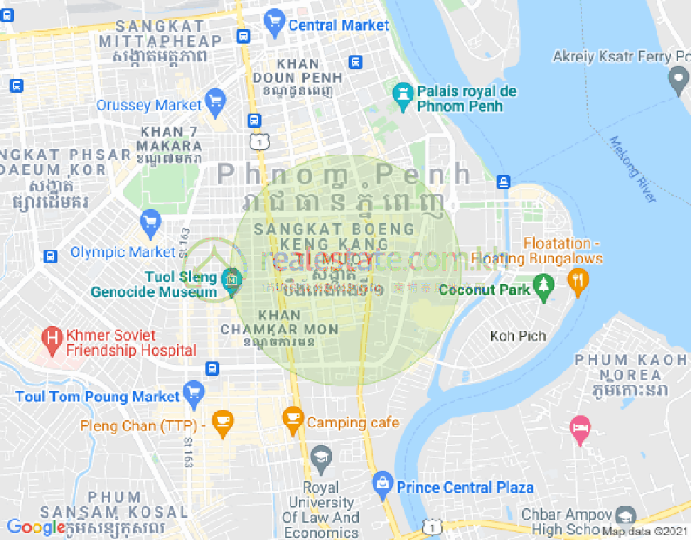 Mapa: BKK 1, Boeng Keng Kang, Phnom Penh