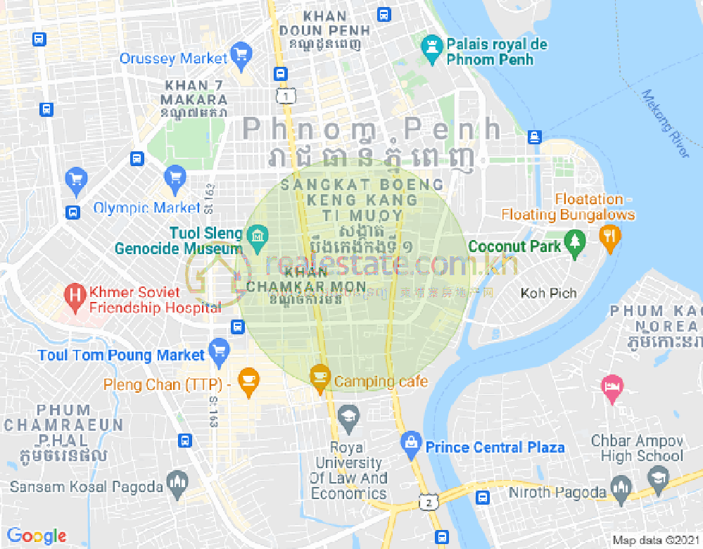 Map of BKK 1, Boeng Keng Kang, Phnom Penh
