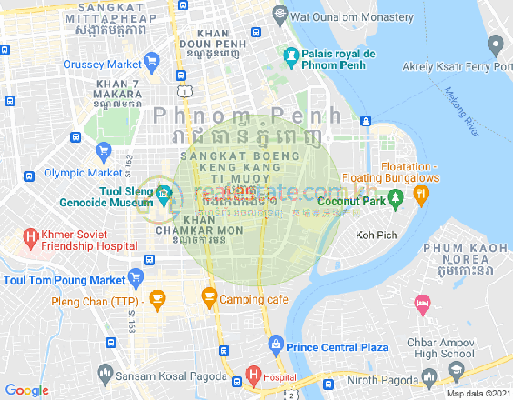 Map of BKK 1, Boeng Keng Kang, Phnom Penh