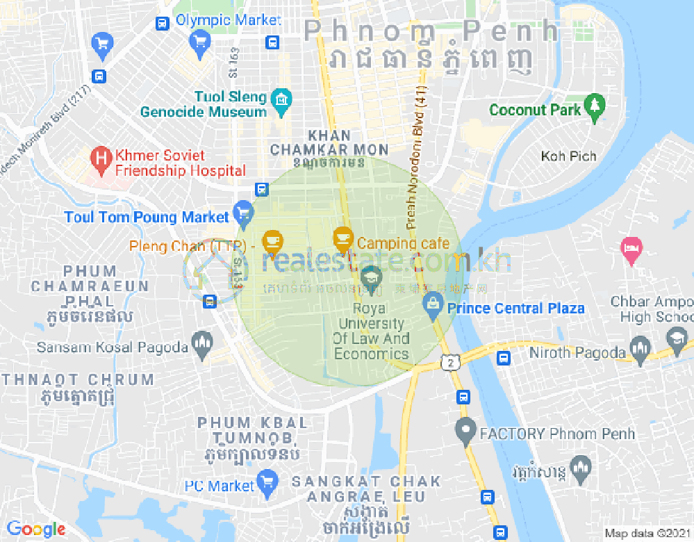 Map of Boeung Trabek, Chamkarmon, Phnom Penh