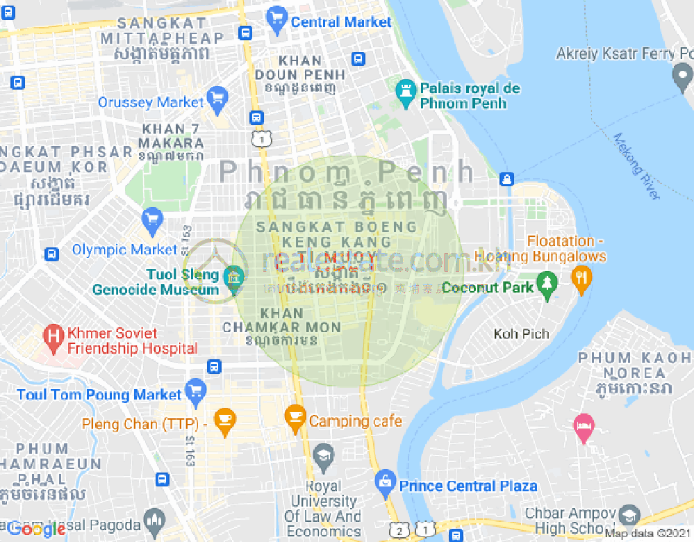 Map of BKK 1, Boeng Keng Kang, Phnom Penh