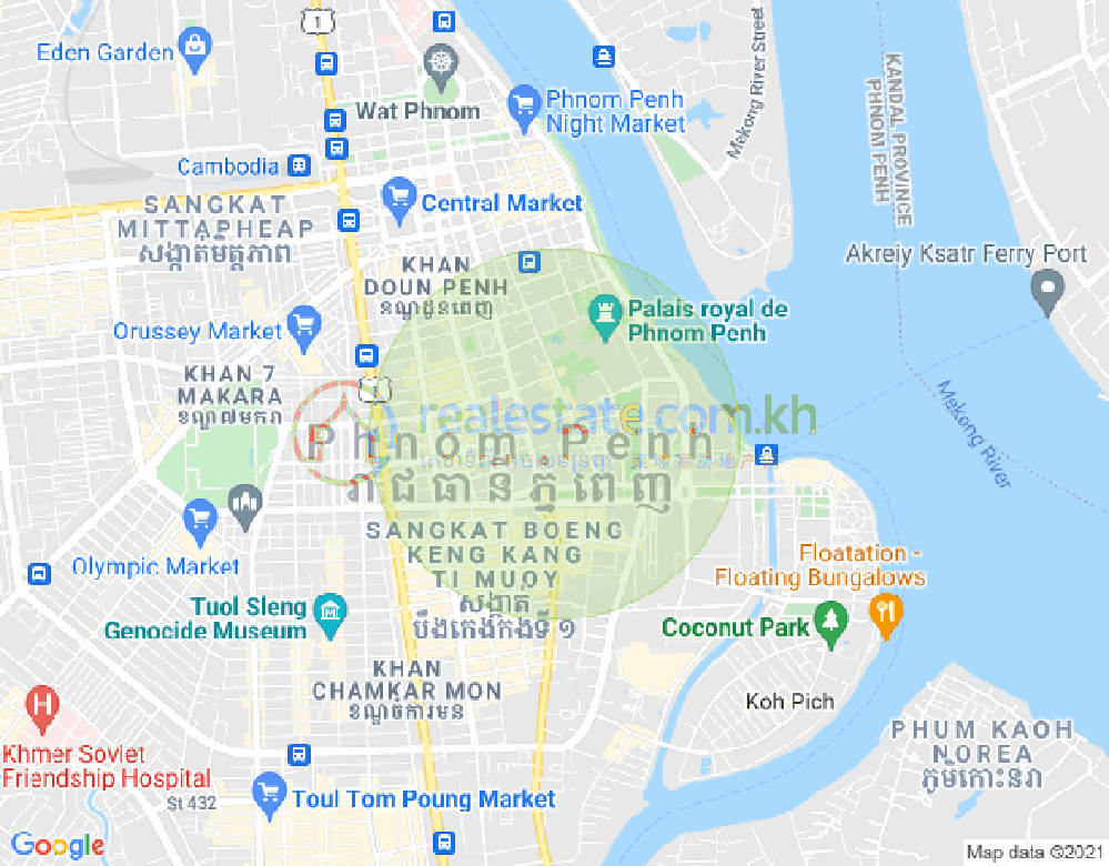 Mapa: Boeng Reang, Daun Penh, Phnom Penh