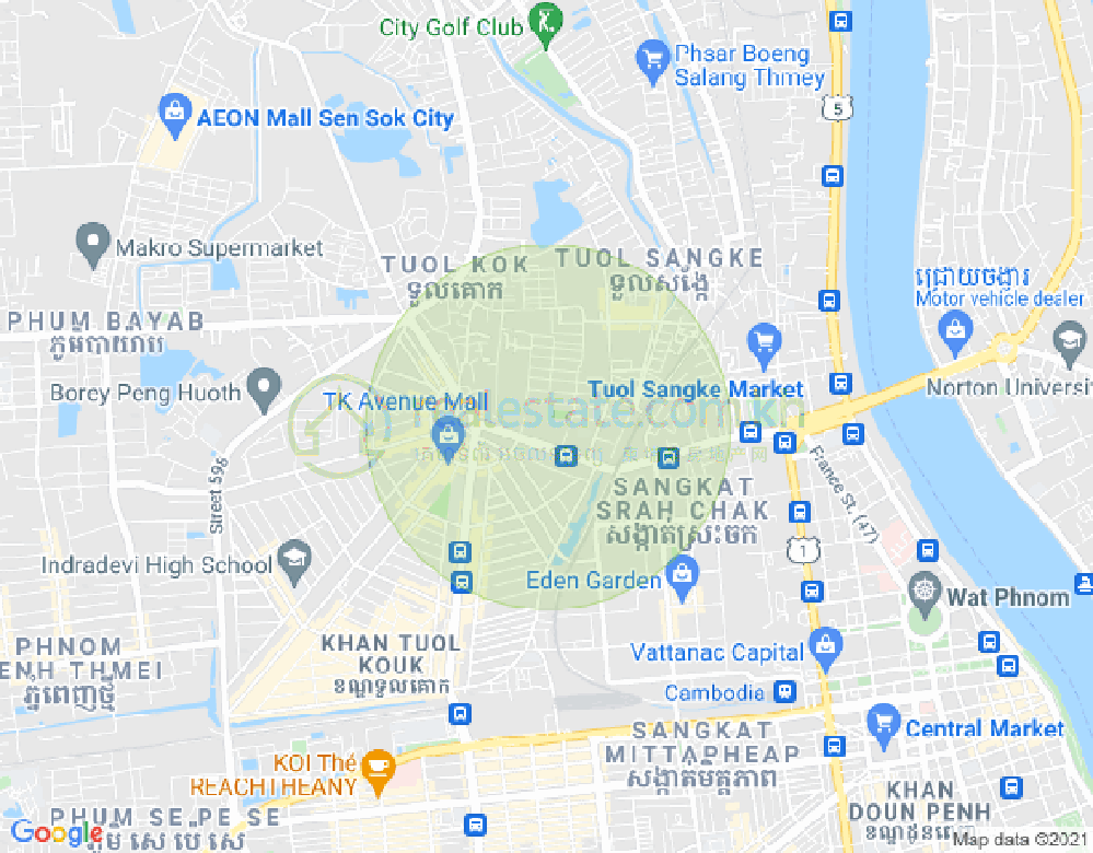 万谷湖1分区, 堆谷区, 金边地图