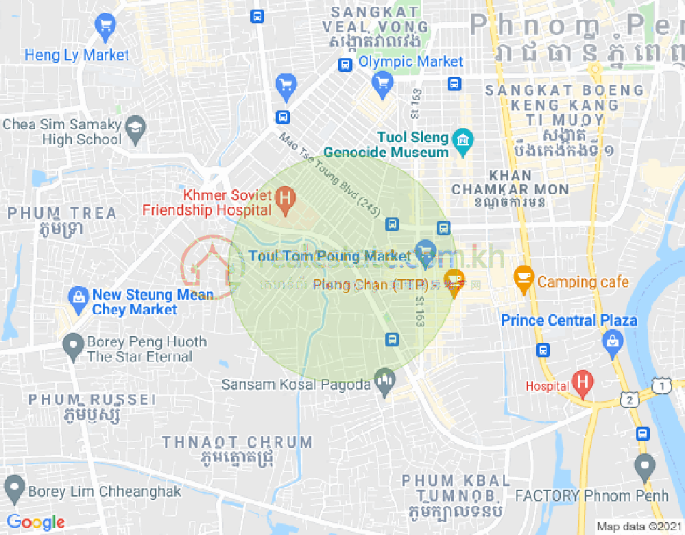 แผนที่ Phsar Daeum Kor, ตวลโคก, พนมเปญ