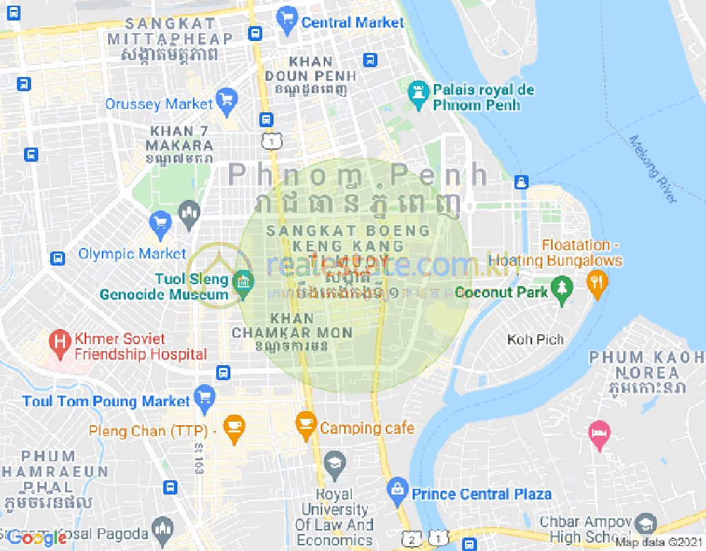 Map of BKK 1, Boeng Keng Kang, Phnom Penh