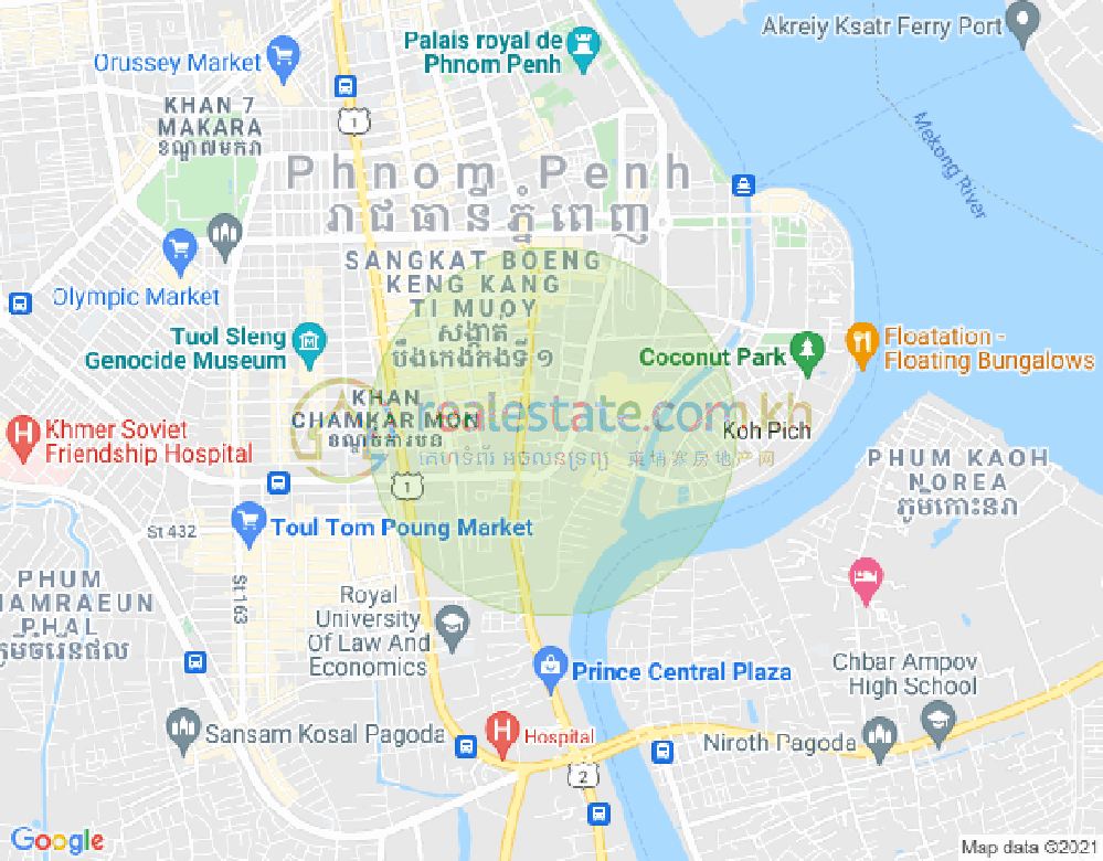 แผนที่ โตนเลบาสัก, จัมการมอน, พนมเปญ