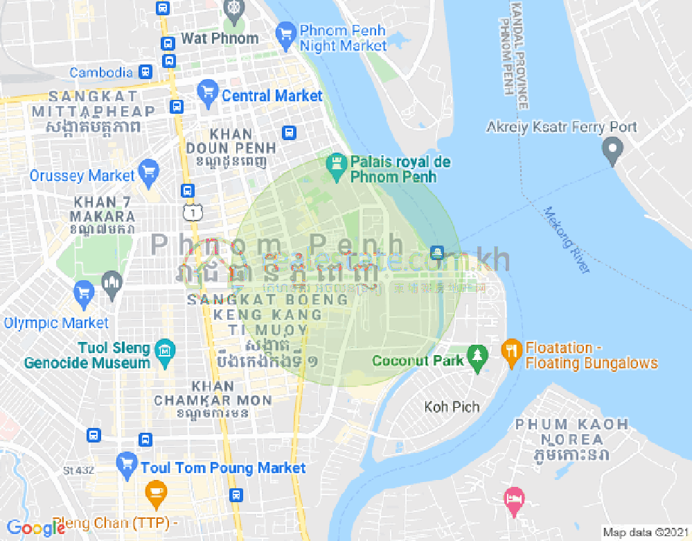 Mapa: Chakto Mukh, Daun Penh, Phnom Penh