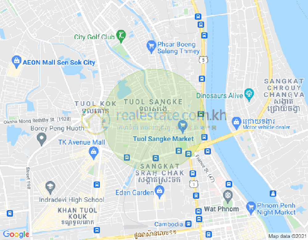 Mapa: Tuol Sangke, Russey Keo, Phnom Penh