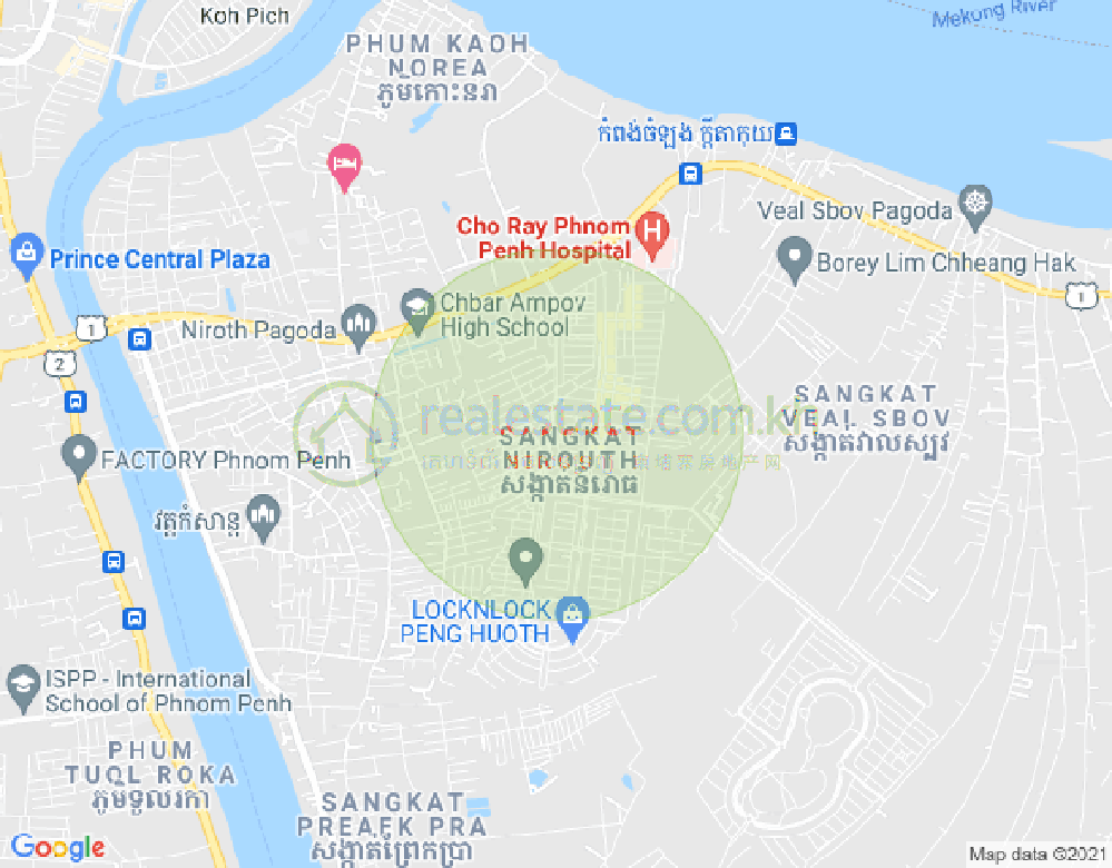 Mapa: Nirouth, Chbar Ampov, Phnom Penh