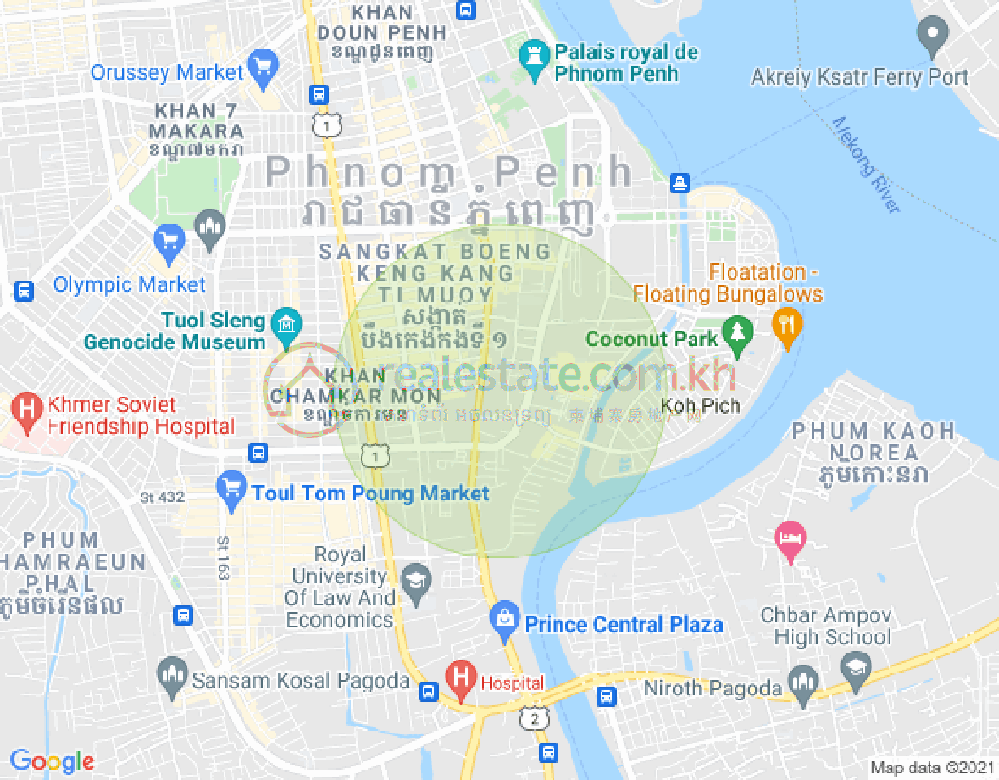 百色河分区, 占卡蒙, 金边地图