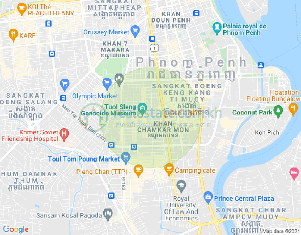 万景岗3分区（BKK3), 波哥堪, 金边地图