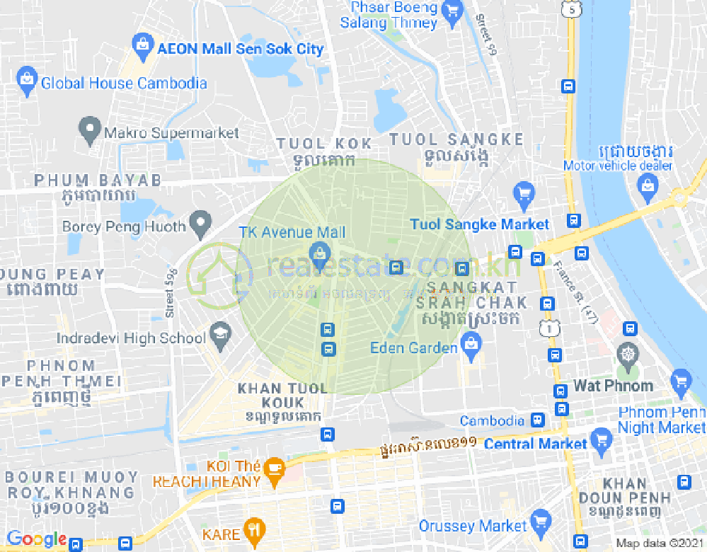 万谷湖1分区, 堆谷区, 金边地图