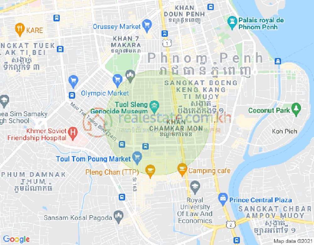 Carte de BKK 2, Boeng Keng Kang, Phnom Penh