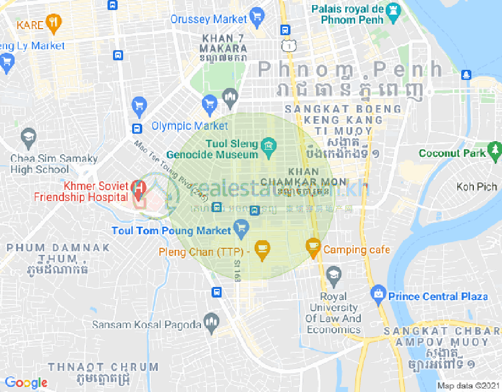 Mapa: BKK 3, Boeng Keng Kang, Phnom Penh