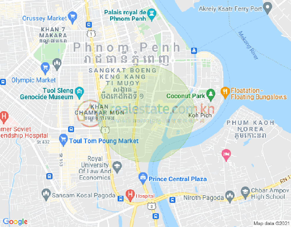 百色河分区, 占卡蒙, 金边地图