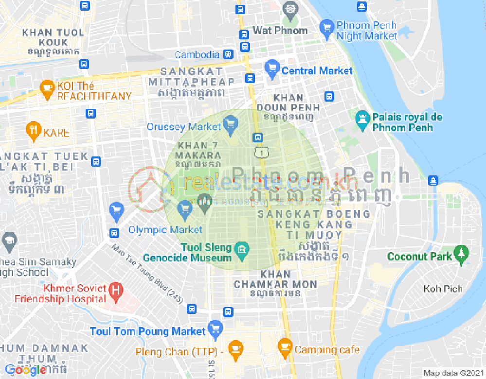 แผนที่ Boeung Prolit, เจ็ดมกรา, พนมเปญ