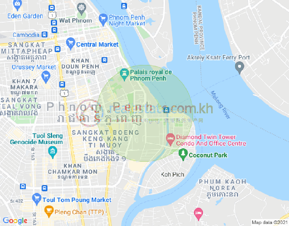 Map of Chakto Mukh, Daun Penh, Phnom Penh
