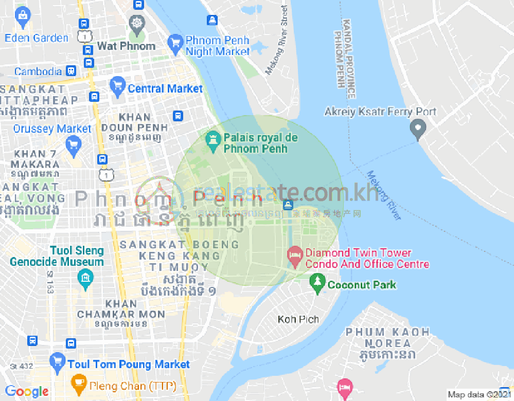 Mapa: Chakto Mukh, Daun Penh, Phnom Penh