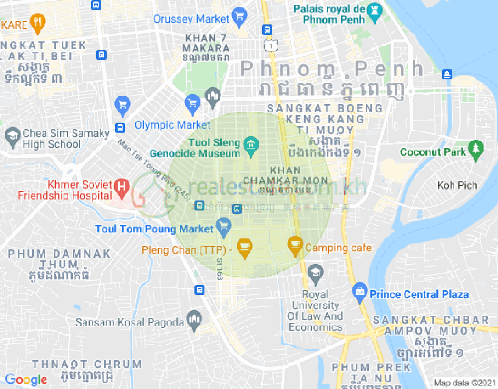 万景岗3分区（BKK3), 波哥堪, 金边地图
