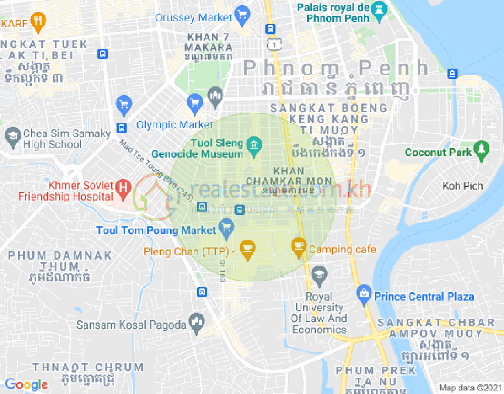 Mapa: BKK 3, Boeng Keng Kang, Phnom Penh