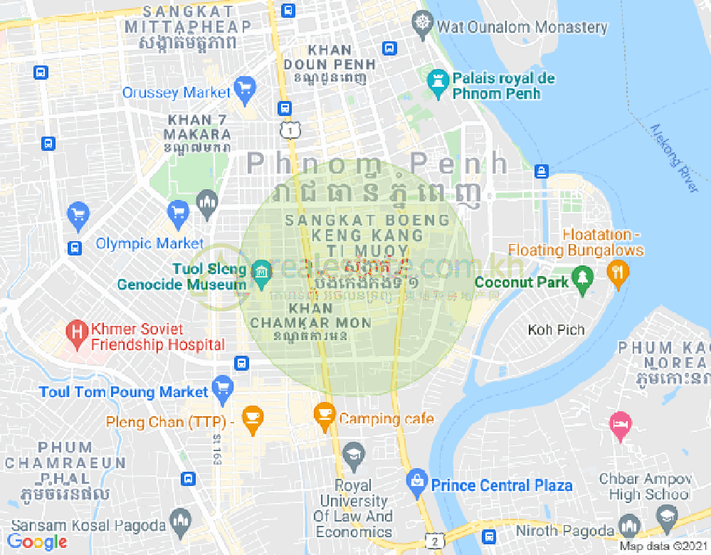 Mapa: BKK 1, Boeng Keng Kang, Phnom Penh