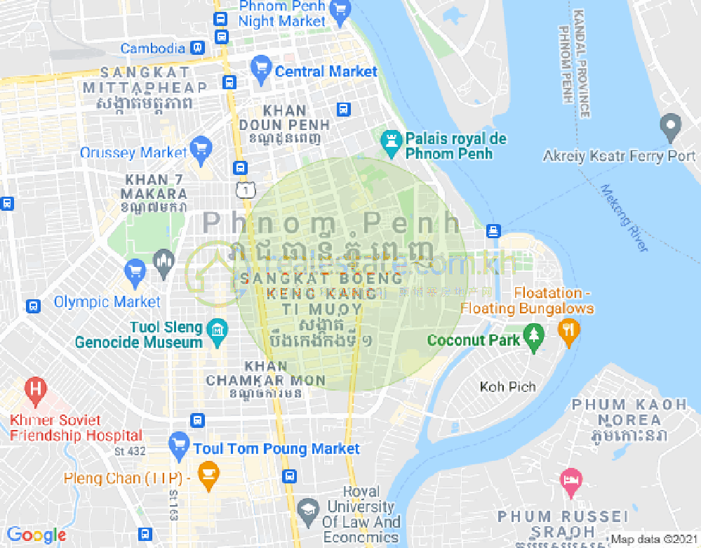 Mapa: BKK 1, Boeng Keng Kang, Phnom Penh