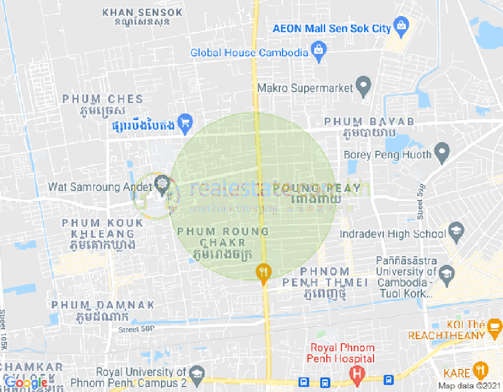 Map of Phnom Penh Thmey, Sen Sok, Phnom Penh
