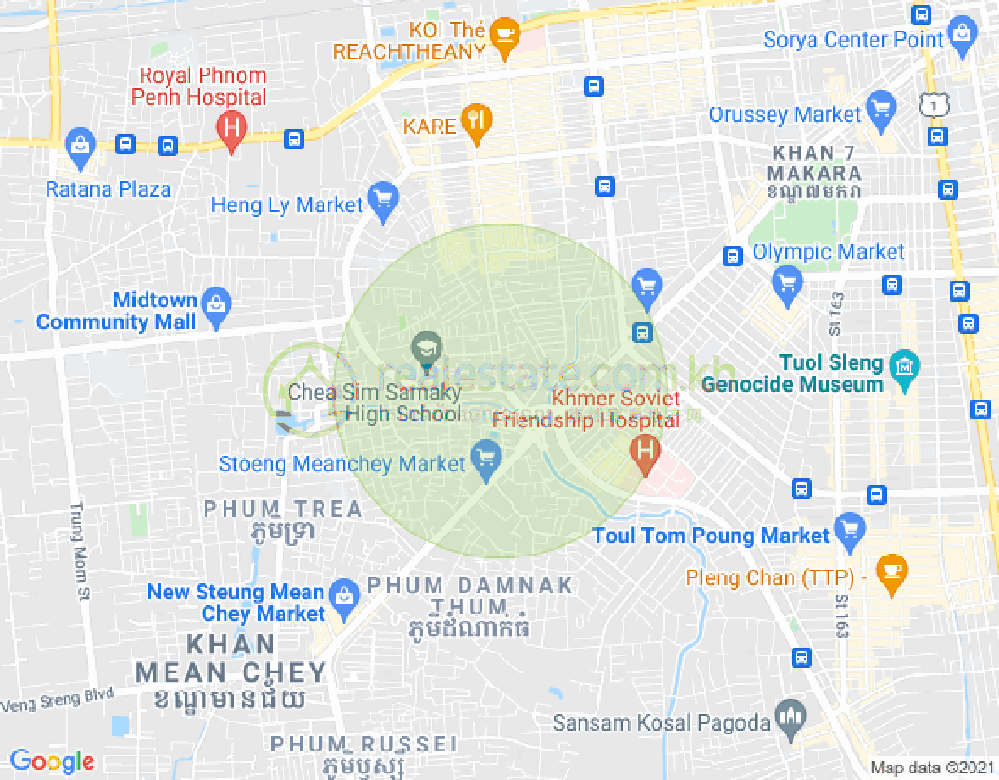 Mapa: Boeung Salang, Toul Kork, Phnom Penh