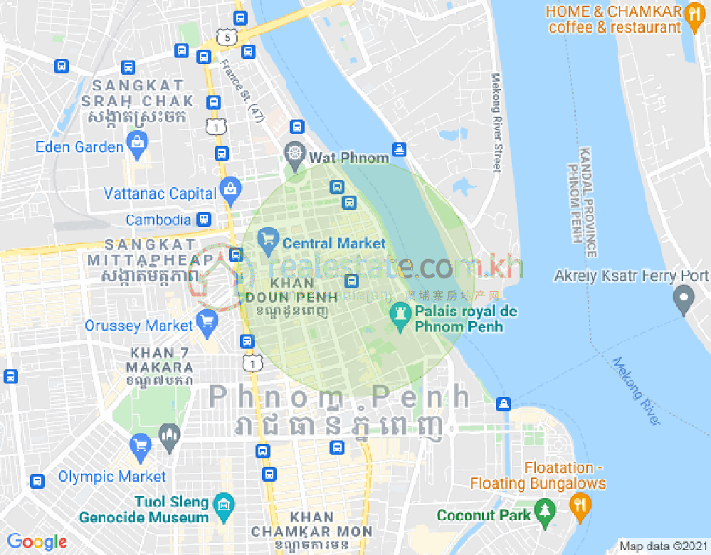 Mapa: Phsar Kandal I, Daun Penh, Phnom Penh