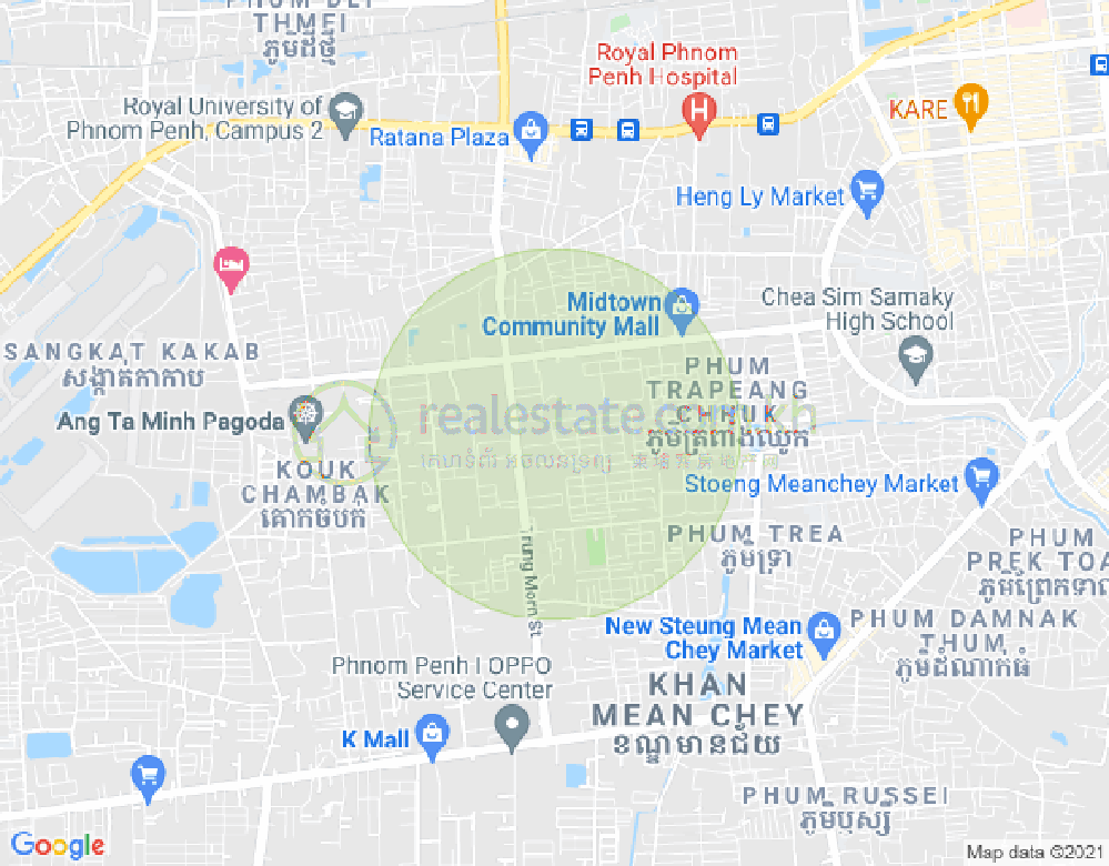 Mapa: Tuek Thla, Sen Sok, Phnom Penh