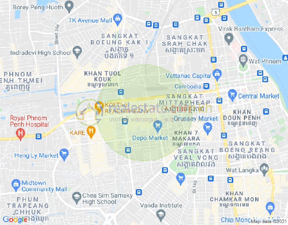 ミッタピアップ, 7マカラ, プノンペンの地図