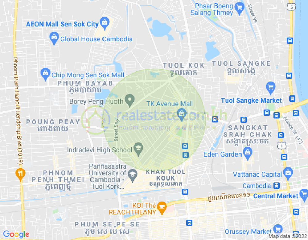 Mapa: Toul Kork, Phnom Penh