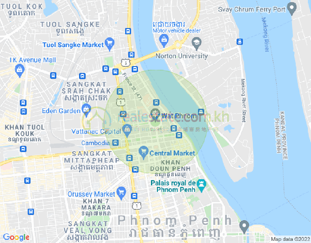 Map of properties Dabest, BKK 1, Boeng Keng Kang, Phnom Penh